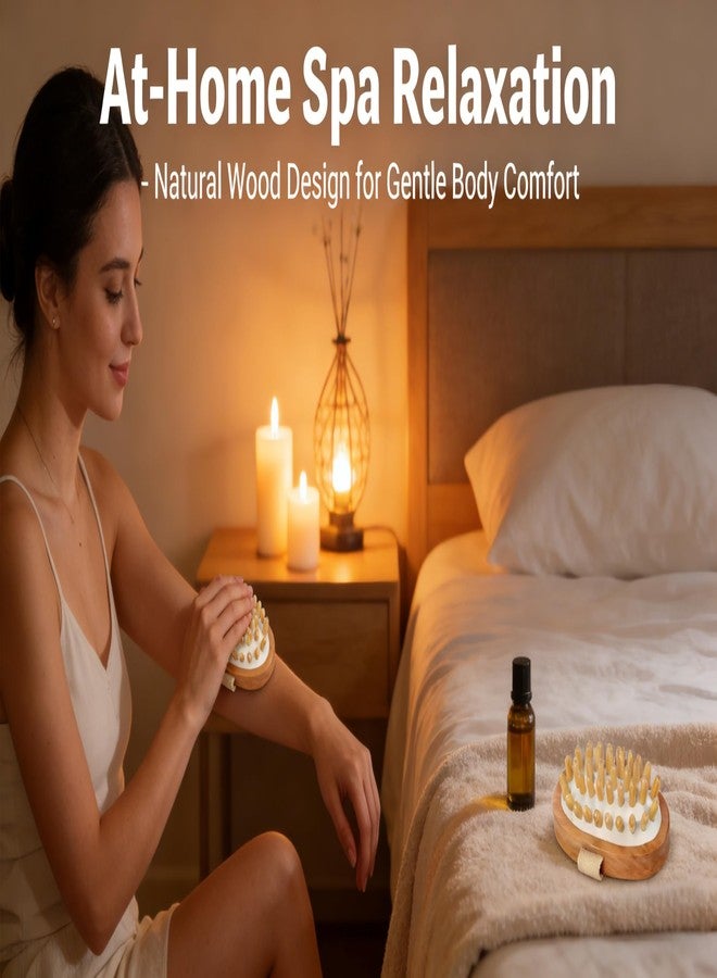 MAGIKON 2-Pack Wooden Body Massage Brush - Handheld Dry Skin Brushing Tool for Exfoliation & Circulation - Image 4